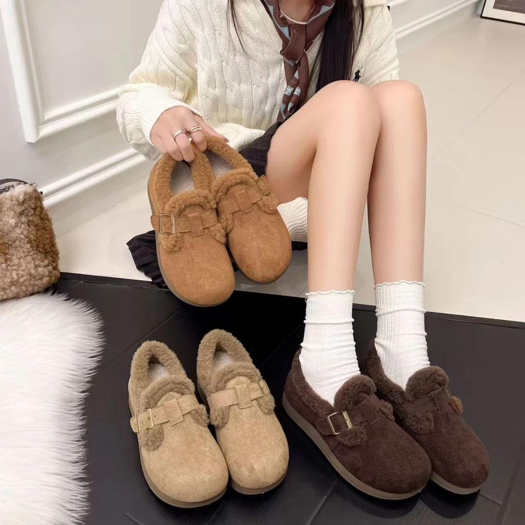 时尚百搭加绒羊羔毛勃肯鞋K28