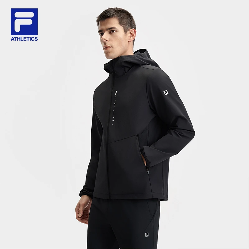 FILA斐乐男士【25春季新款】休闲健身运动梭织连帽外套A11M521706F