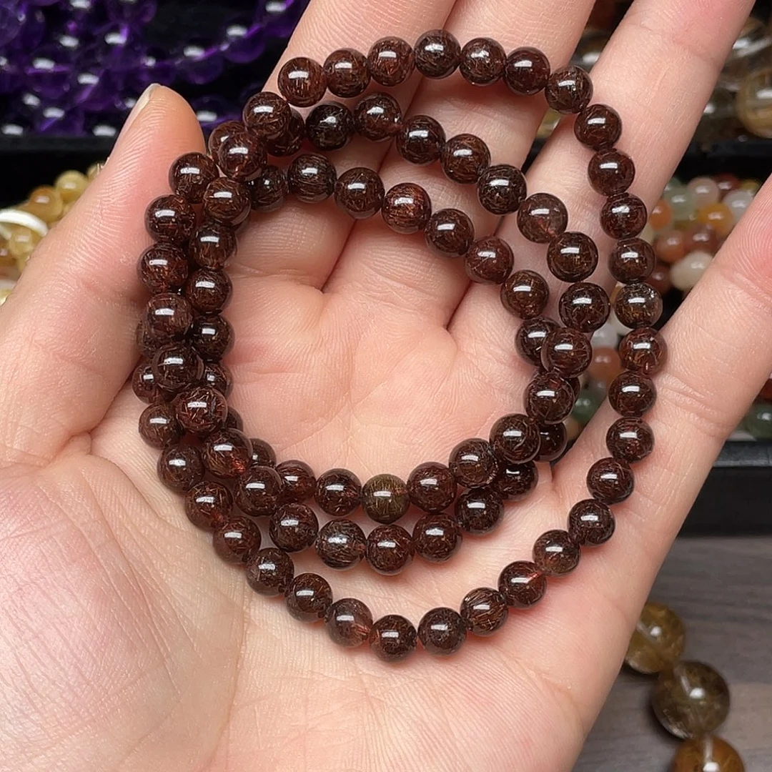 水晶手链未镶嵌 铜发晶三圈