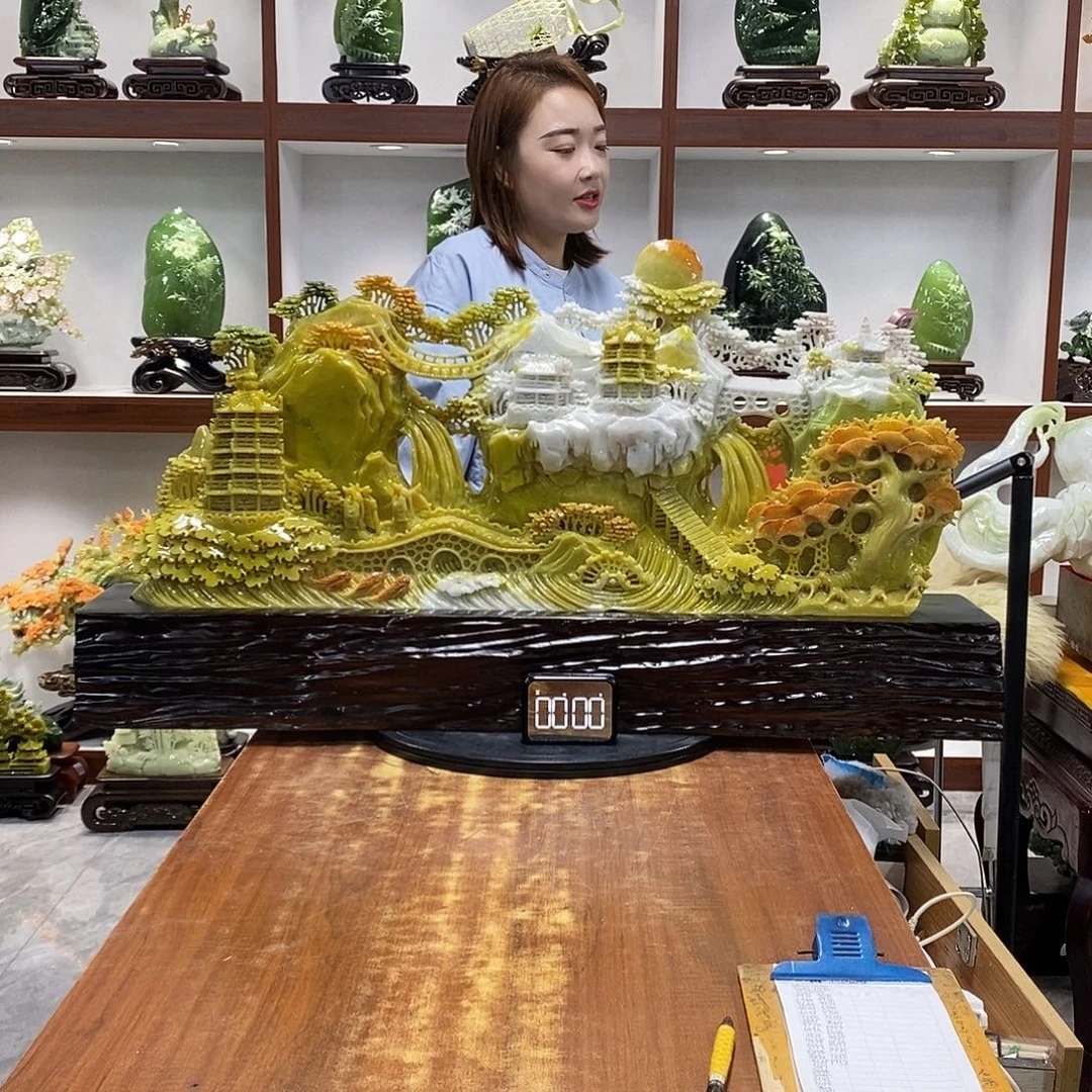 用***s玉山水摆件 玄关摆件
