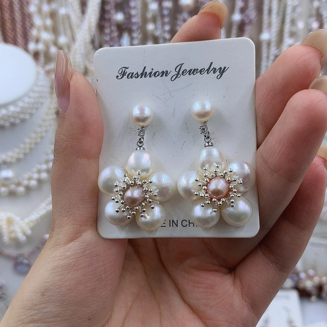 项链银S925镶嵌淡水珍珠