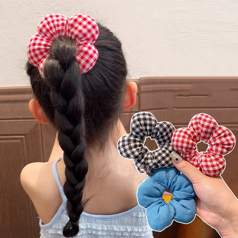 儿童花朵发圈女童立体头花扎丸子头马尾头饰大肠圈女孩扎头发发饰