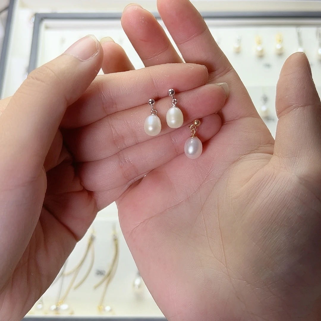 婷***婷银S925镶嵌耳饰淡水珍珠