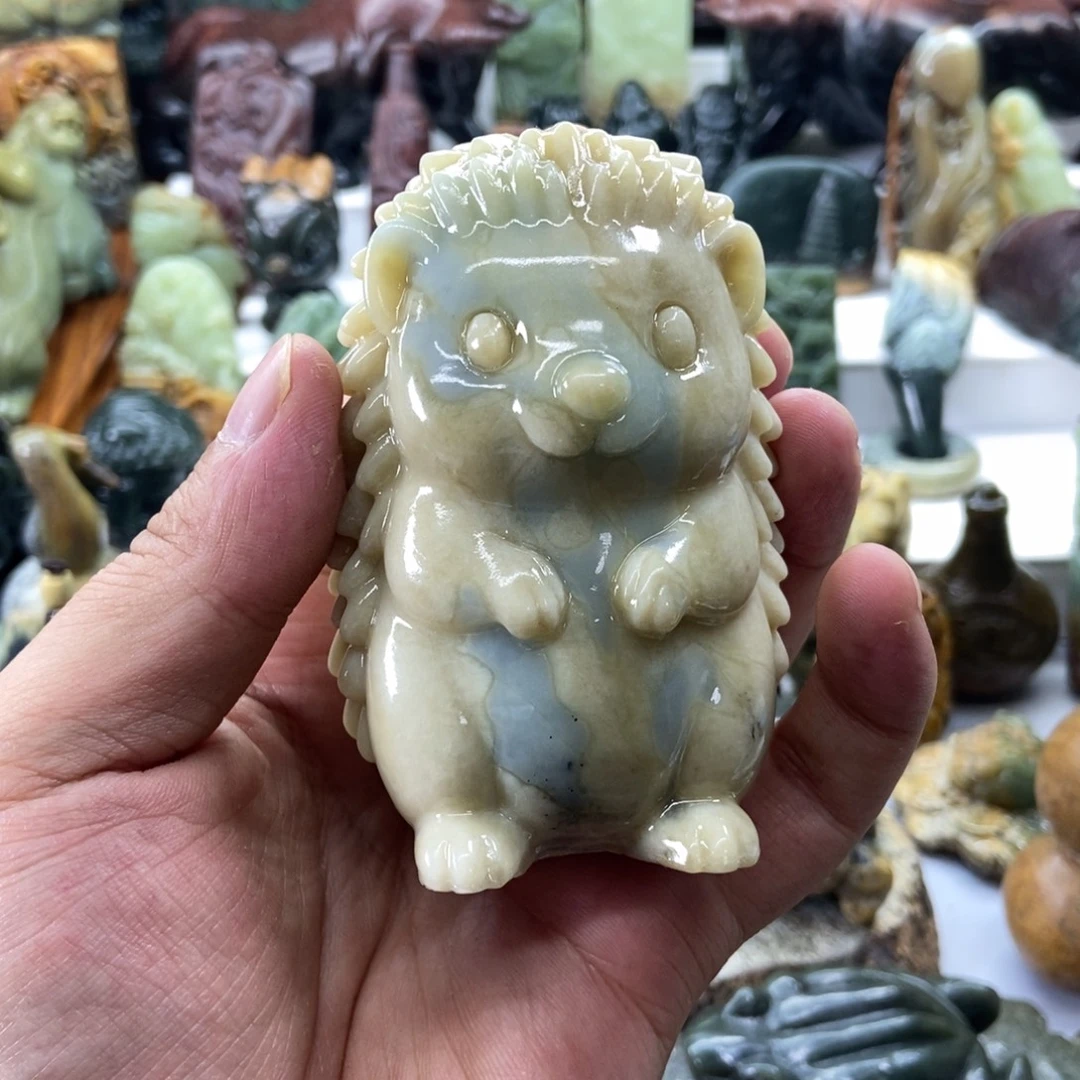 猫***眼未镶嵌蛇纹石玉手把