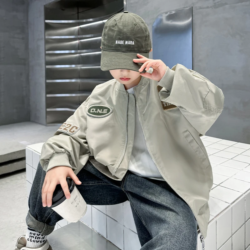 儿童装男童秋装夹克外套2025新款中大童春秋款男孩秋季炸街棒球服