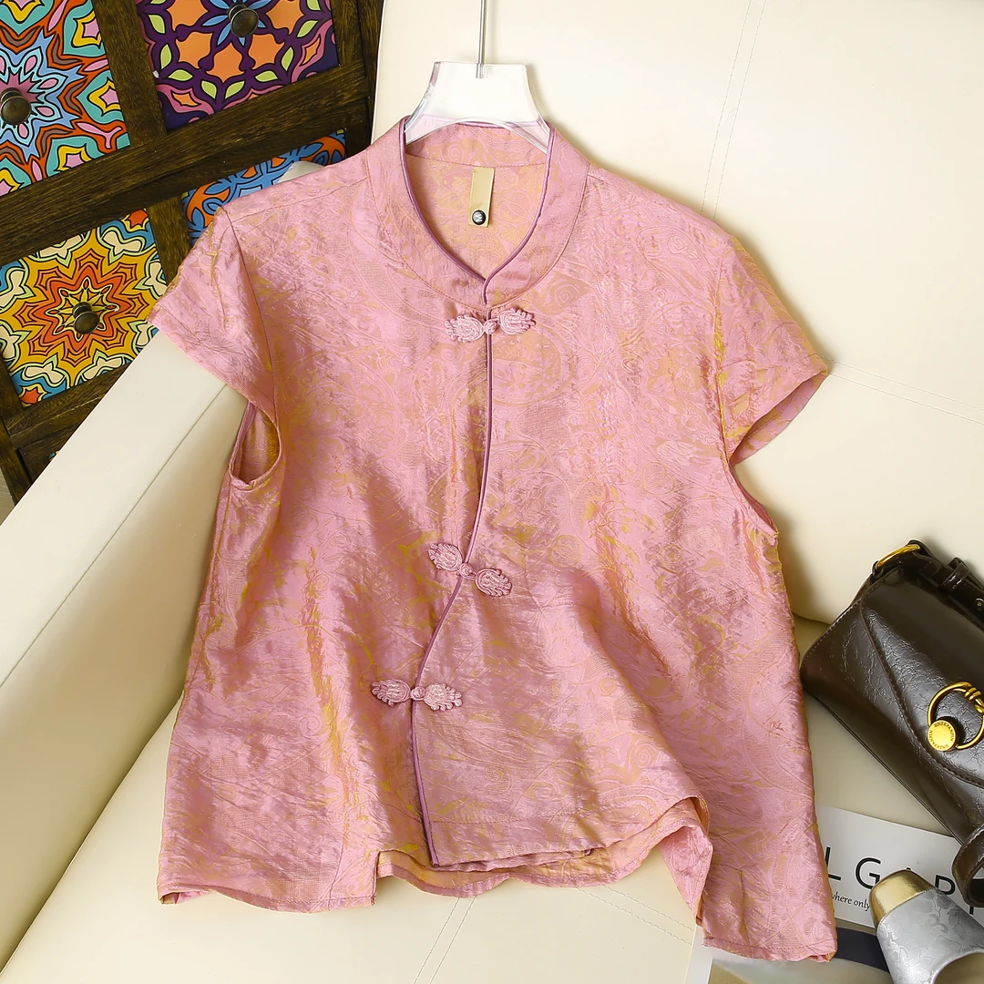 （清雅）新中式短袖女时尚显瘦夏季新款百搭洋气