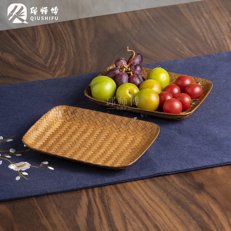 PZ003（邱峰专属）精品竹编大漆竹席长方形家庭收纳用具 其他收纳篮