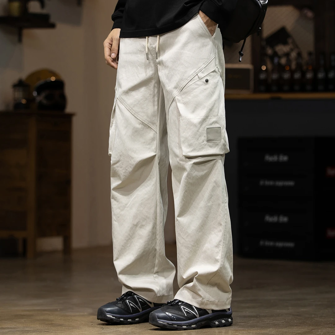 MR.MUDI/穆迪先生美式纯色简约工装裤男秋季潮牌宽松直筒休闲裤