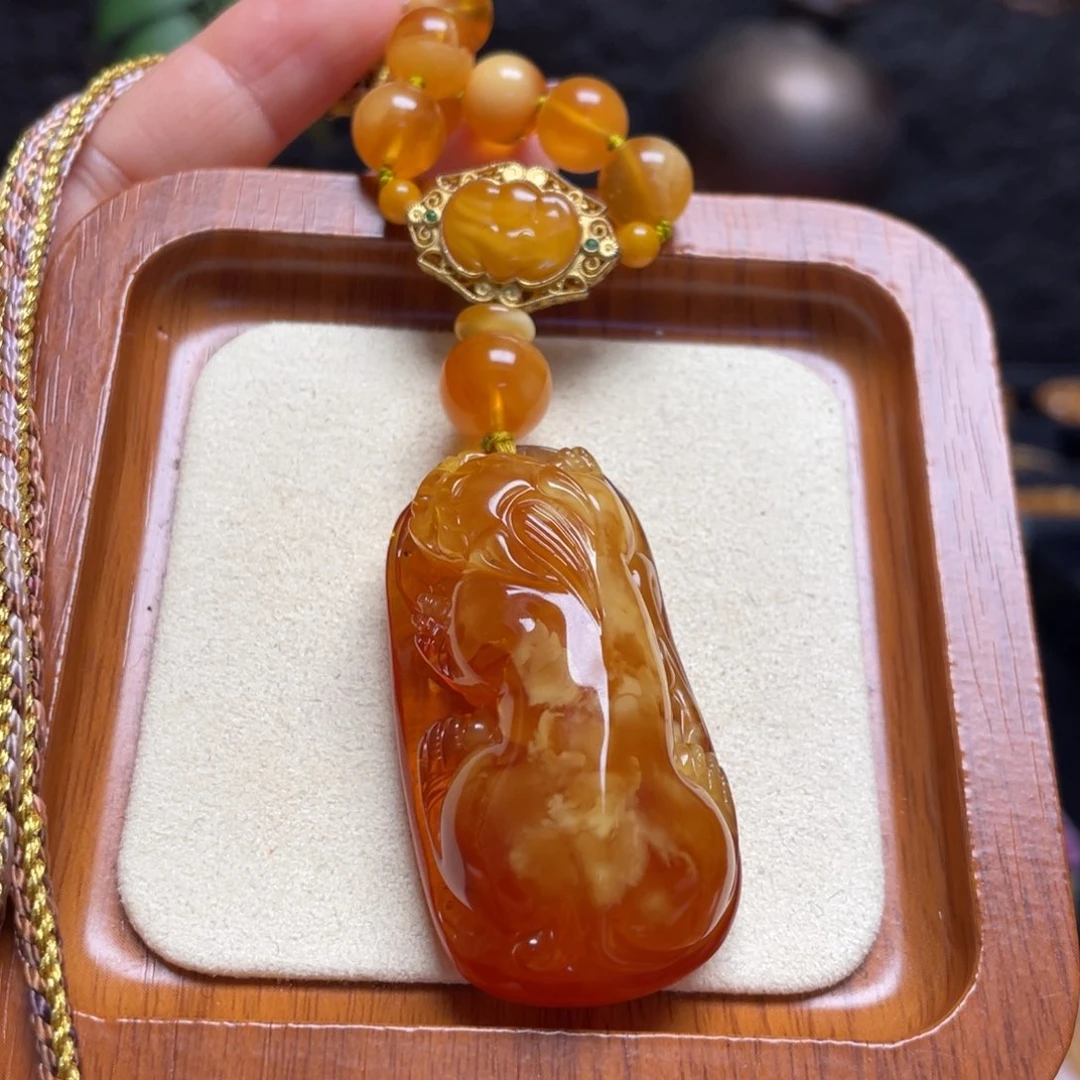 蜜蜡颈饰未镶嵌项链