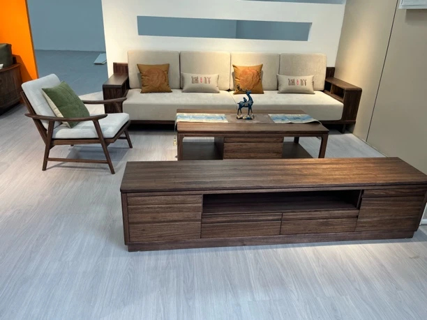 全实木乌金木轻奢简约小款沙发