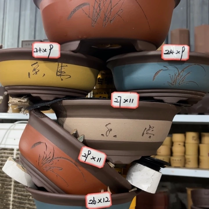 紫砂花盆100-6。