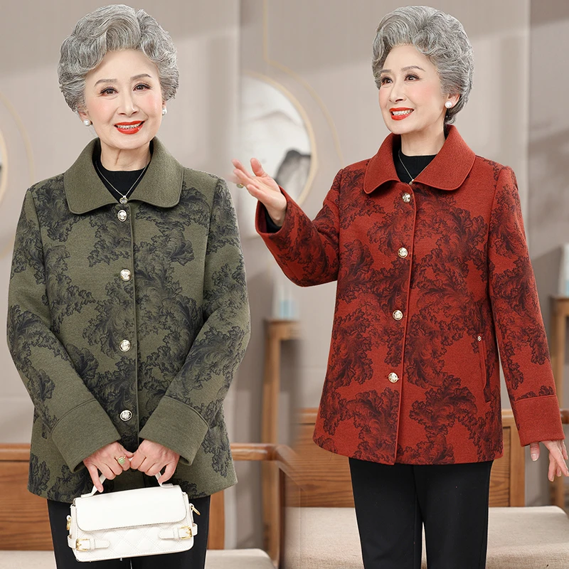 妈妈装春装外套女奶奶装老年人中年老人新款气质百搭春秋外套
