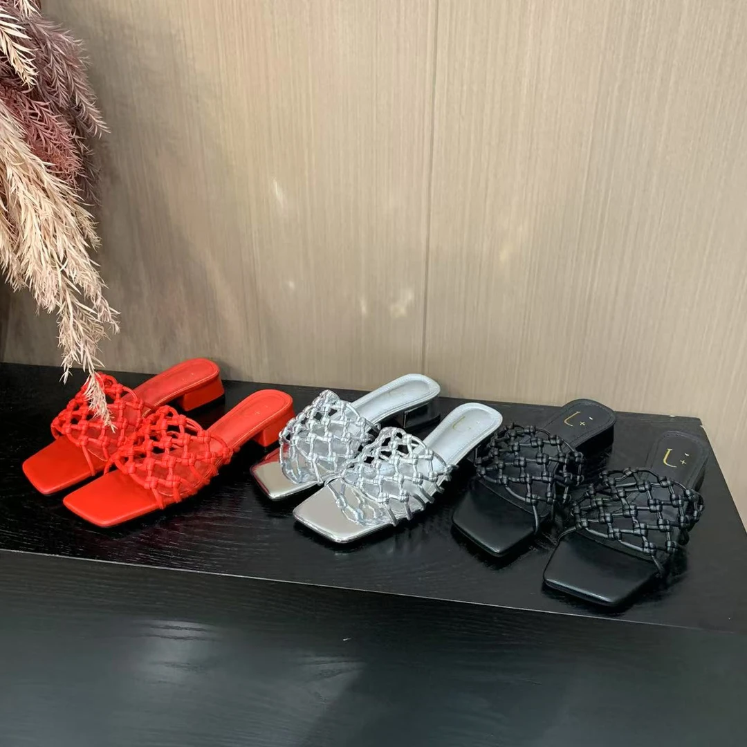 DACPAN- 镂空低跟渔网凉拖 跟高4  2025/盼·PPA 60-6