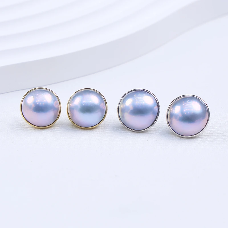 14-15mm蓝马贝耳钉 多样性发一