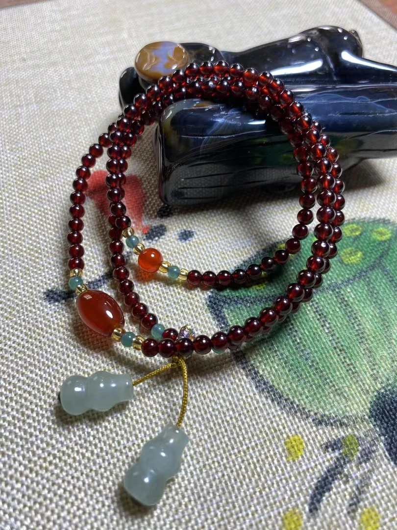 天然石榴石多圈净体葫芦款多样性发一A416