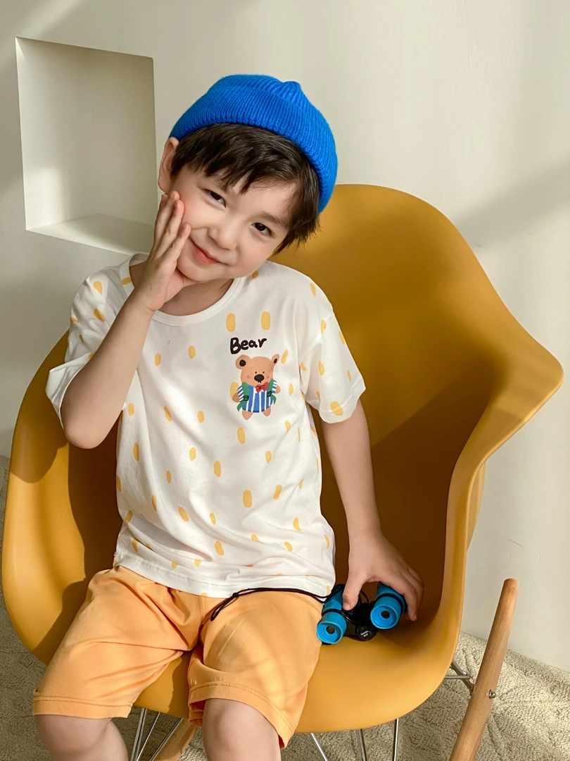 新款儿童莫代尔短袖套装