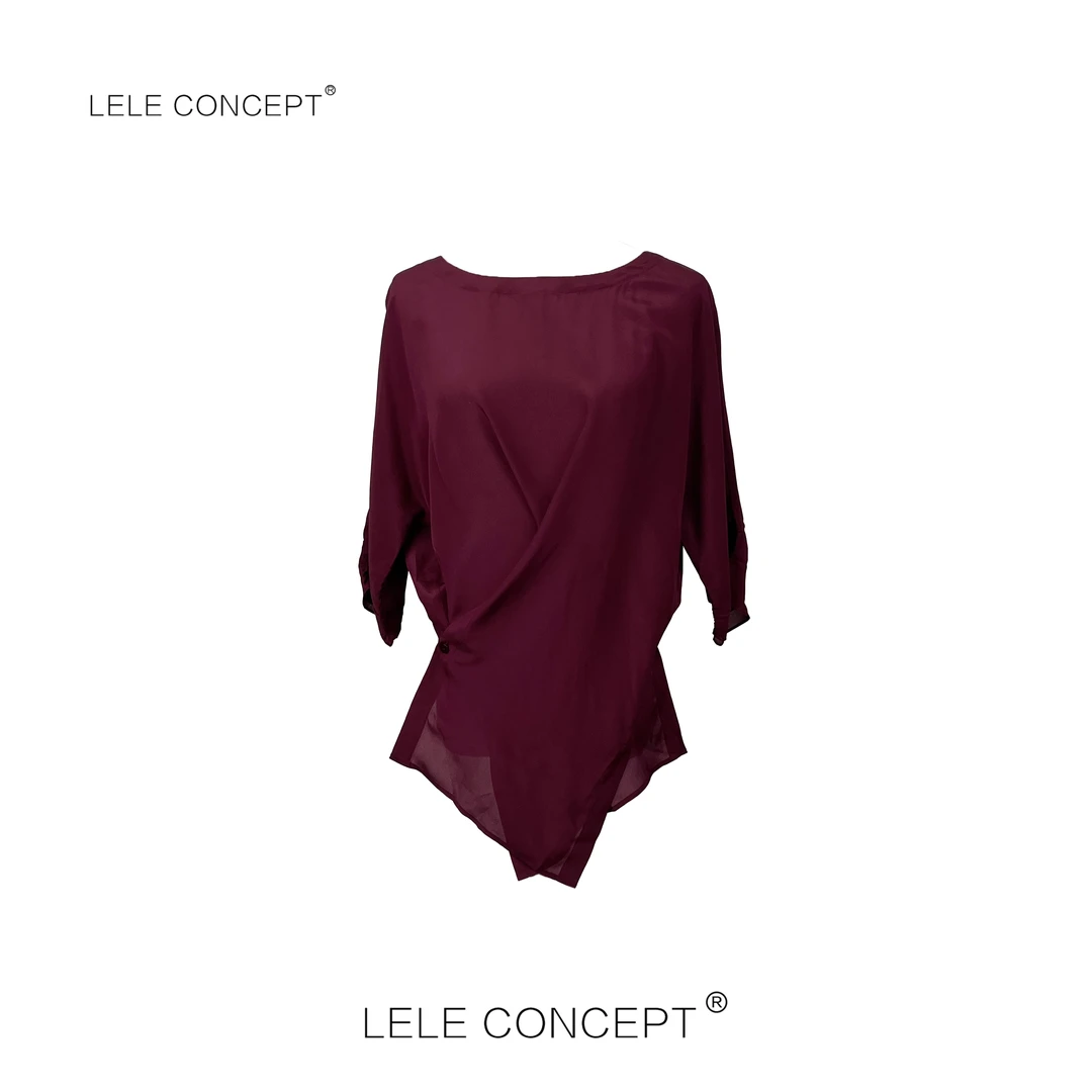 LELE CONCEPT丨高级感中袖前开叉上衣S1085