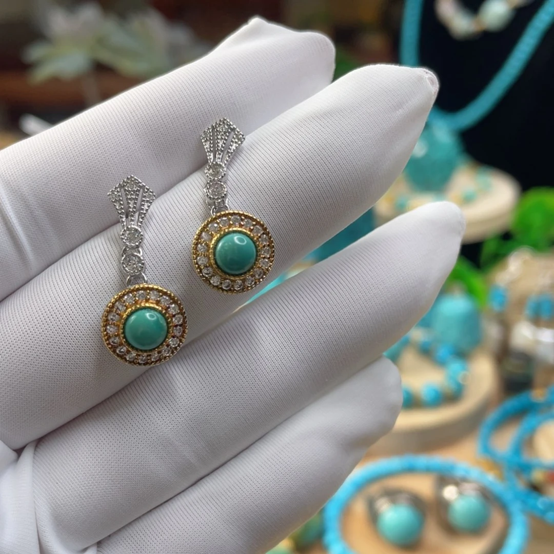 绿松石银S925镶嵌珠宝奇石