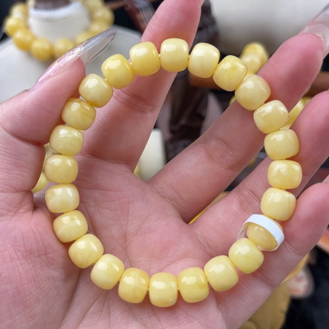 琥珀未镶嵌裸石奶酪无纹9➕