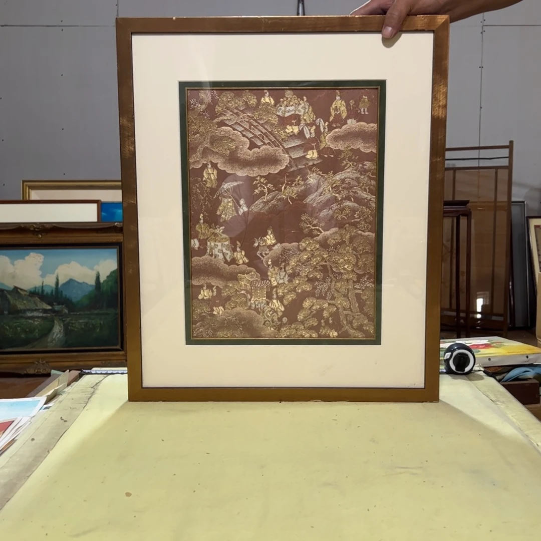 绘画半*屏风框画茶空间设计