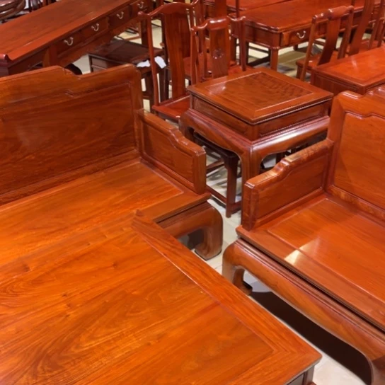 冷***装成套家具紫檀木类缅甸花梨木8件套