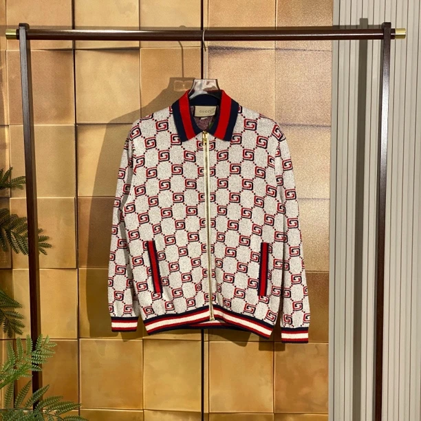 全新未使用 GUCCI/古驰 23ss新款老花满印粗花呢外套/xs码//25945