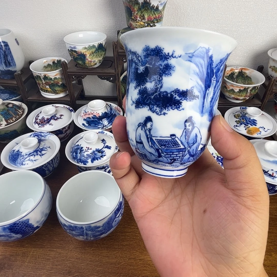 忠意堂釉下彩山水