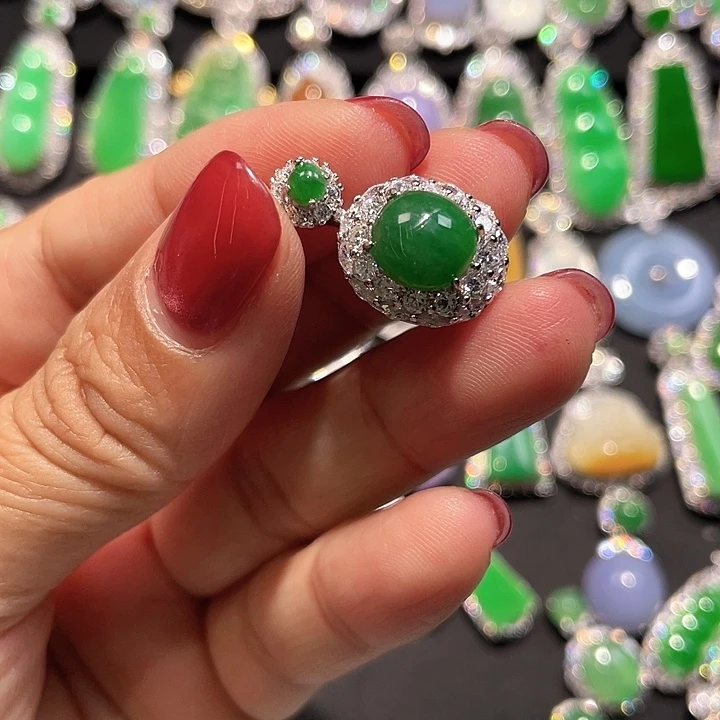 翡翠银S925镶嵌颈饰