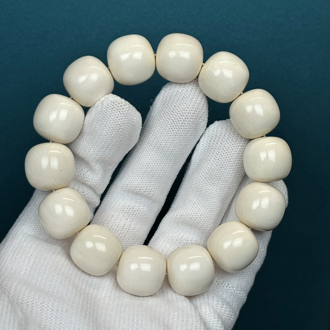 Q2379天然猛犸 老型桶珠手串 15.5*15mm一物一图 假一罚十