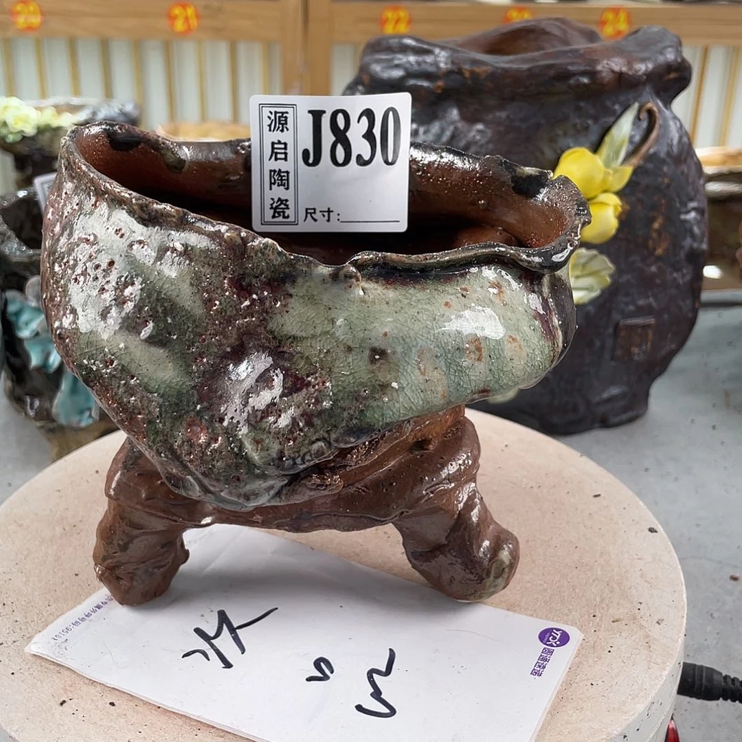 紫砂花盆景德镇手工陶瓷花盆830