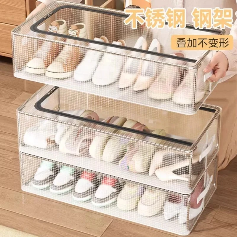 鞋子收纳盒鞋盒透明免安装方便携带高颜值重复使用耐用鞋子收纳架