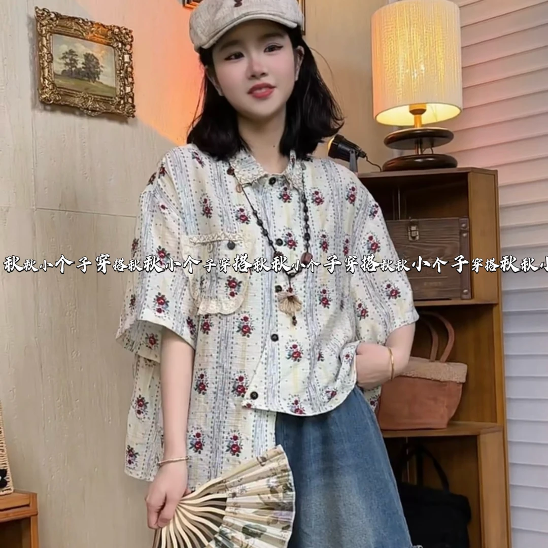 PQ “蔷薇花开”原创满印工艺新波西米亚风慵懒风短袖衬衫