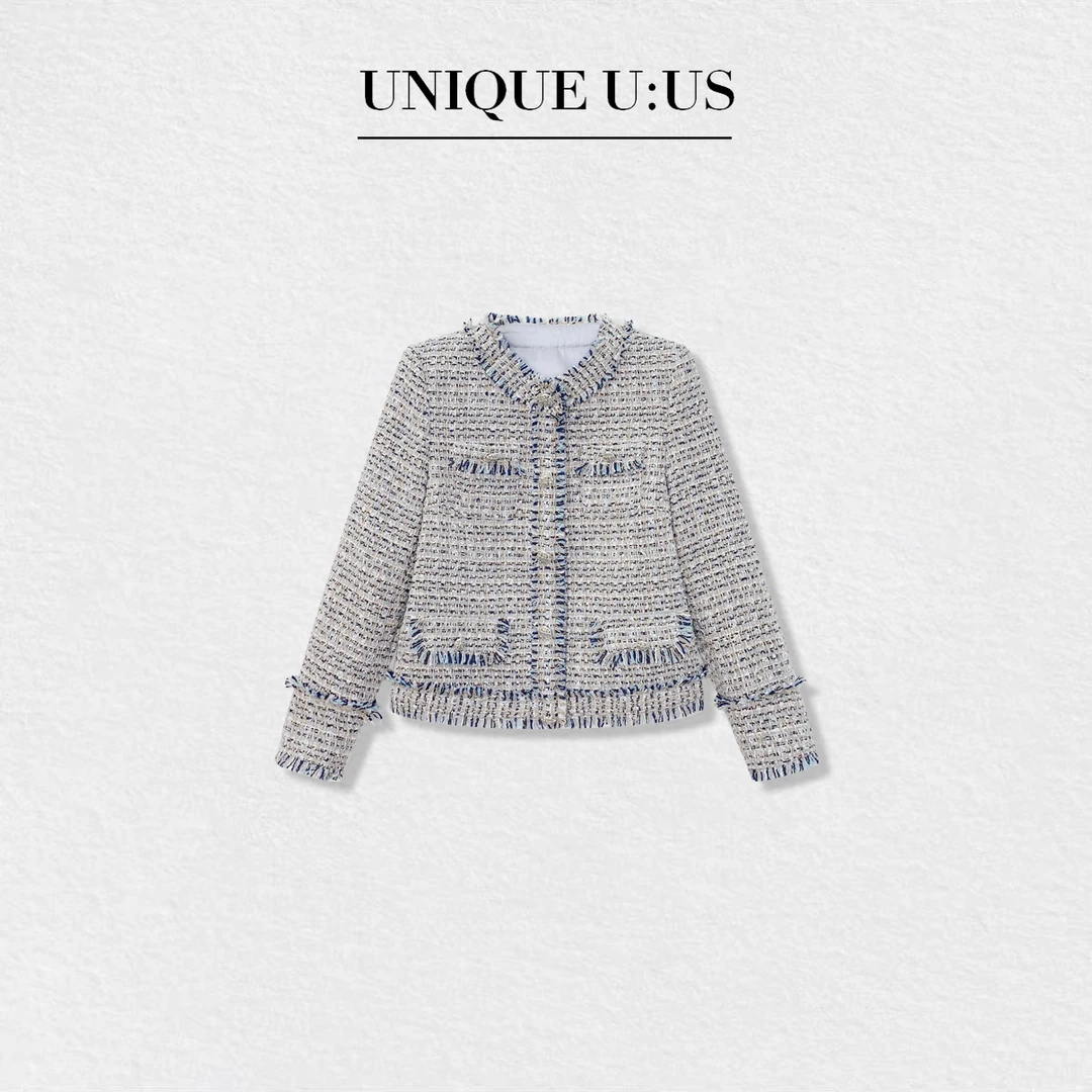 UNIQUE U:US【古堡小香】法式气质百搭花边基础经典宽松外套259882