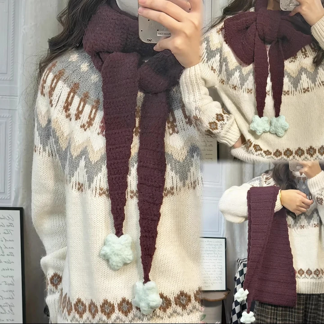 云朵绵绵可颂围巾毛线手工diy钩针编织材料包专用柔软送女生礼物