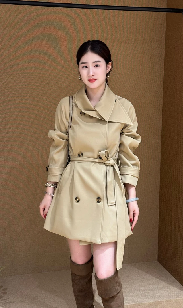 卡其色短款风衣外套女小个子2025早秋新款高级感英伦风收腰上衣
