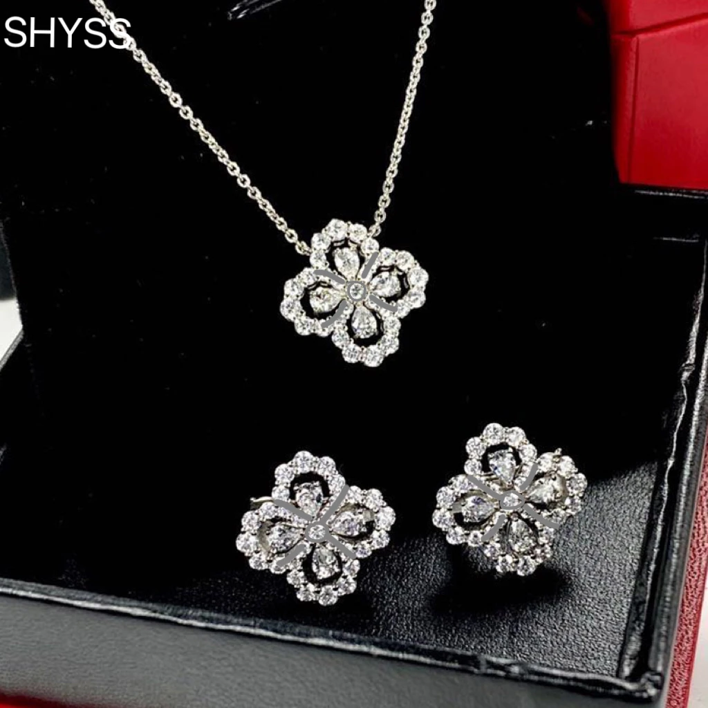 坠链均925银合成锆石 四叶草银项链耳钉手链不掉色PD/MYCY100188