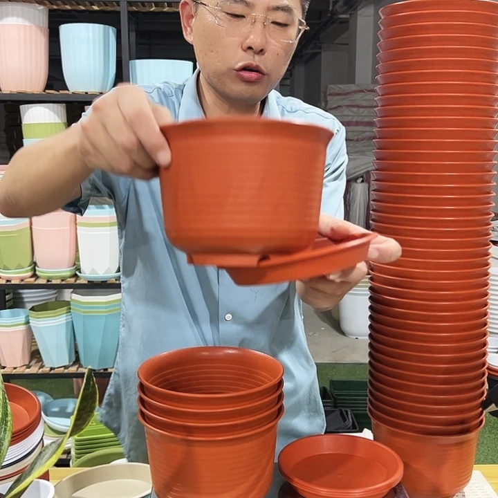 微瑕矮陶口18高12砖红色5只带托