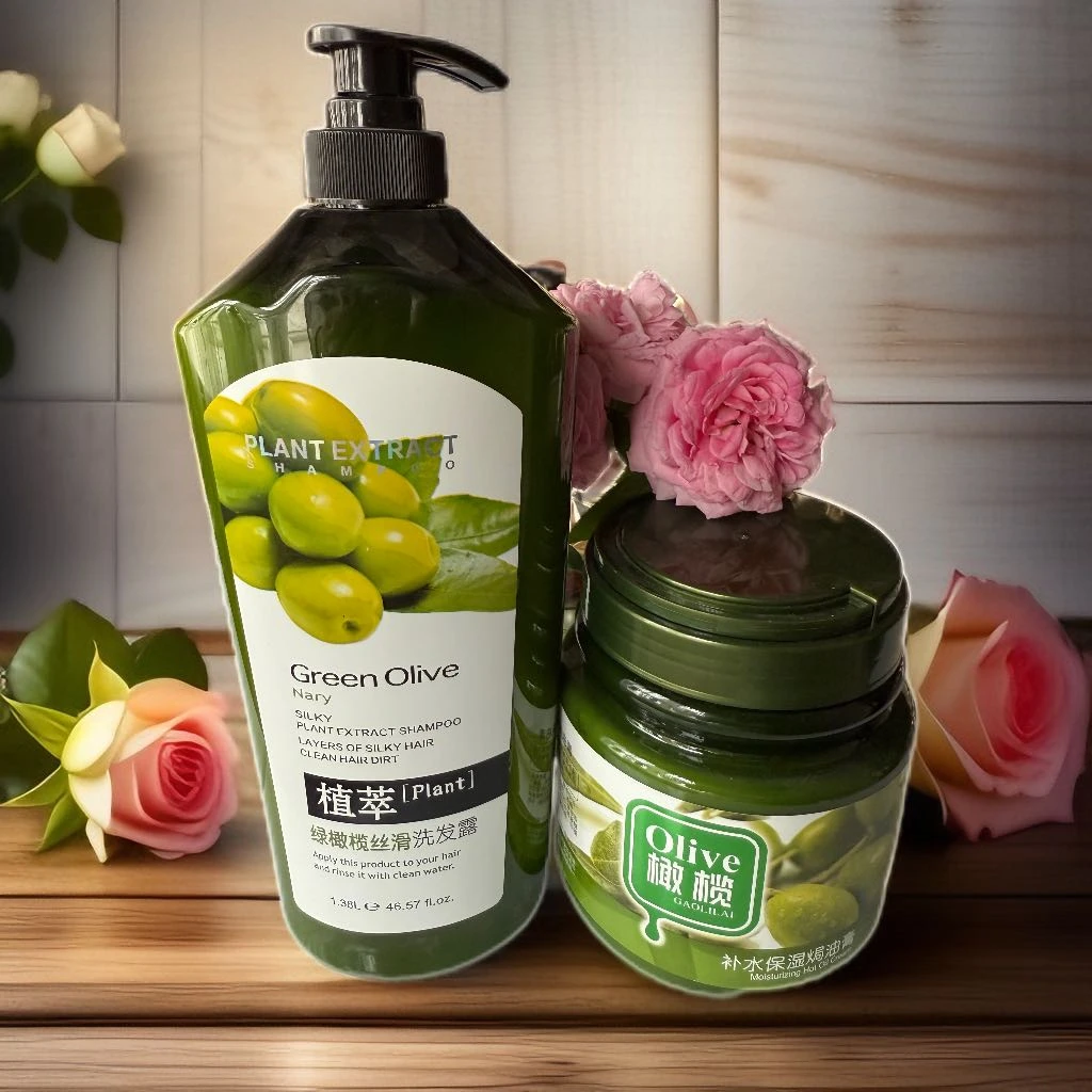 绿橄榄丝滑洗发露发膜洗发水修护顺滑柔顺