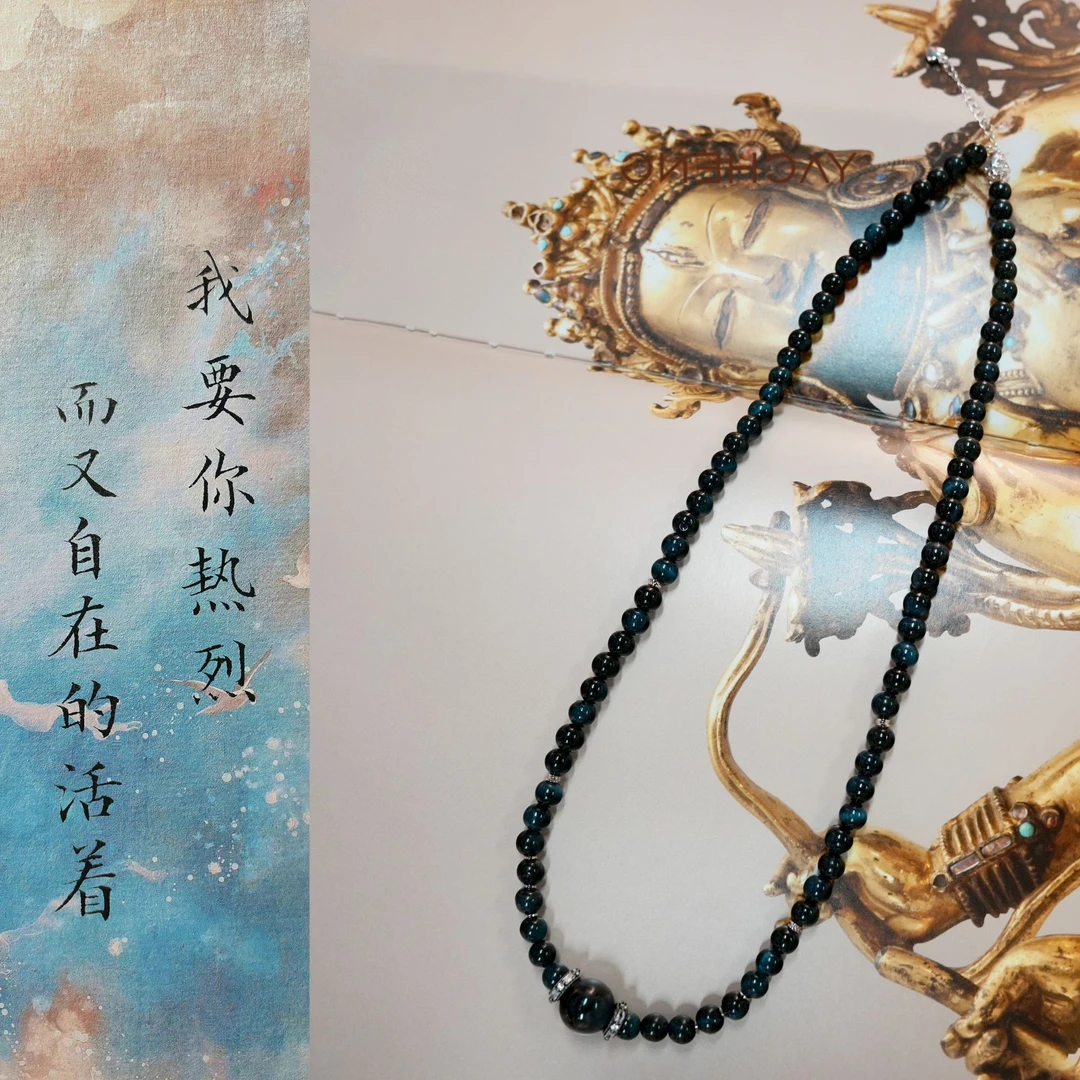 吊坠925银 【雅丞珠宝】蓝虎眼彼得 石项链配鉴定证书礼盒包装