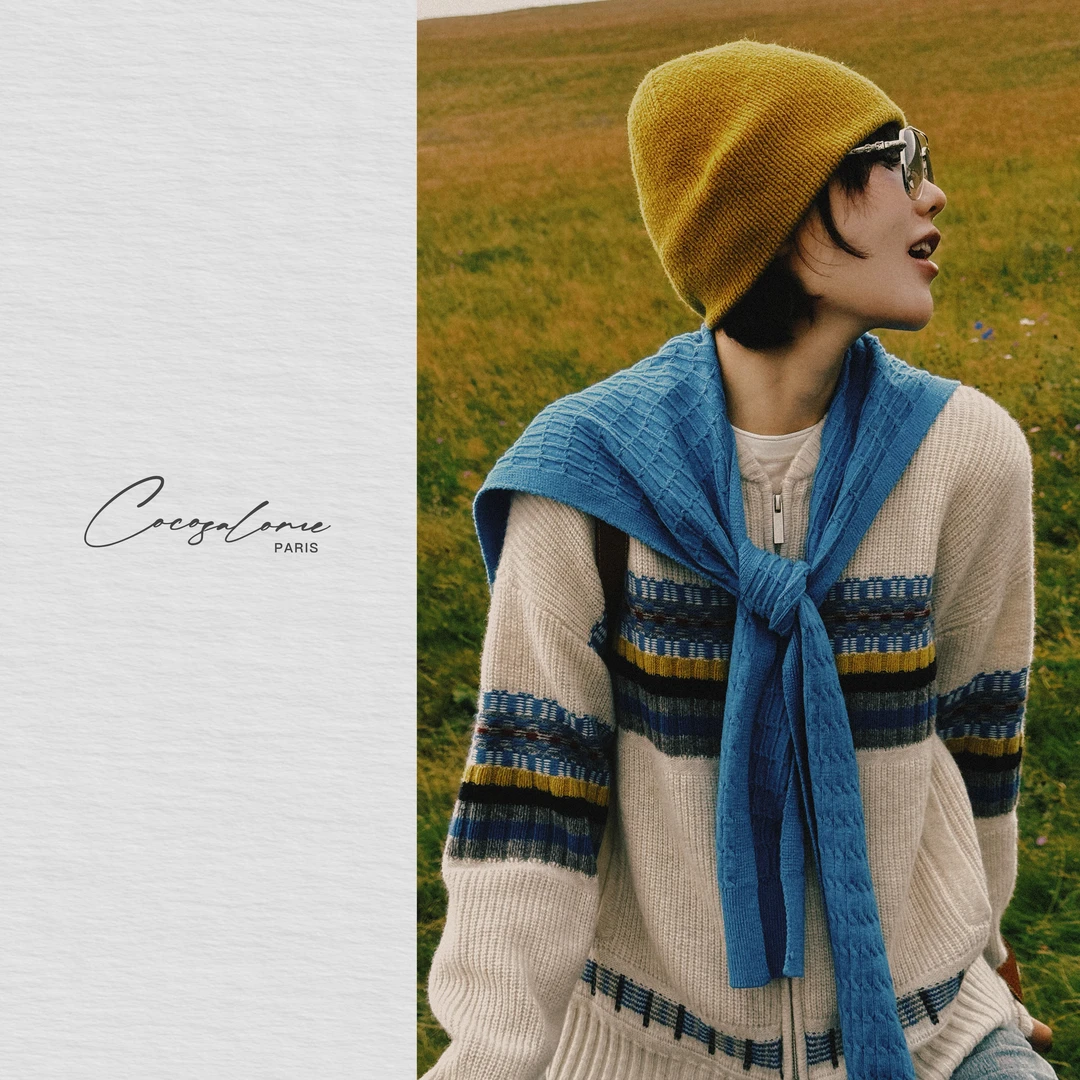 韩彬彬"冬日来信"澳洲绵羊毛云朵触感锁暖透气微廓显瘦开衫2134-6