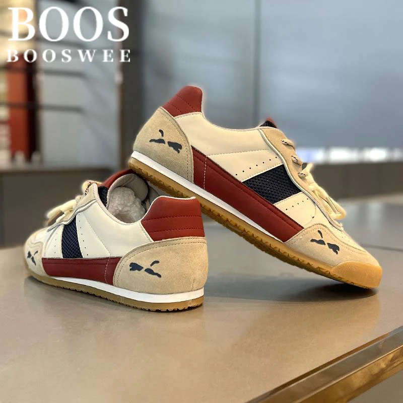 BOOS WEE夏季新款低帮布面舒适阿甘鞋男士复古轻便休闲软底德训鞋