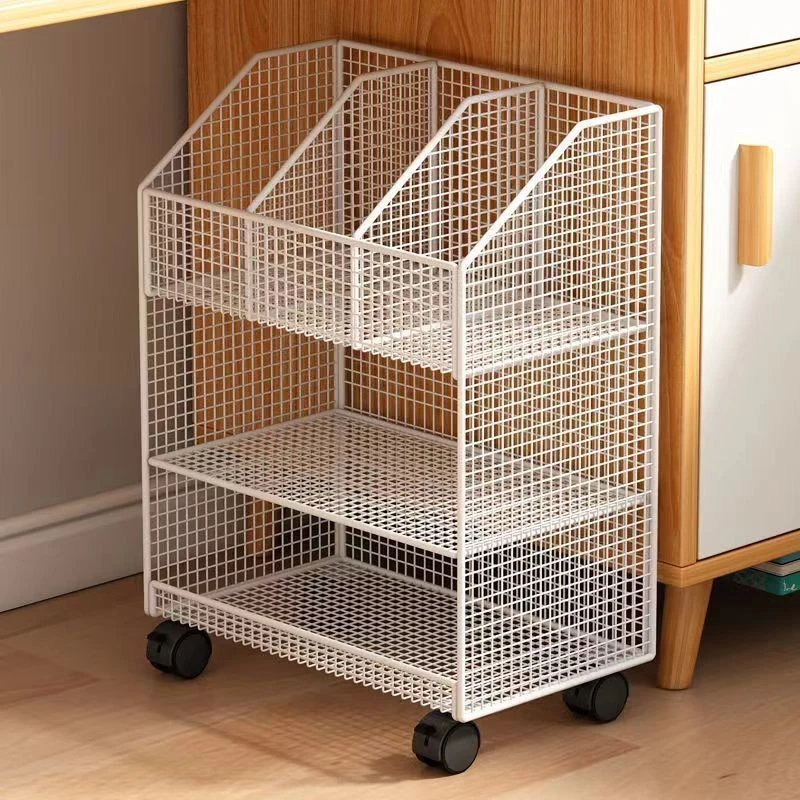 书架可移动落地置物架桌下大容量教室学生课桌边带轮书本收纳yw