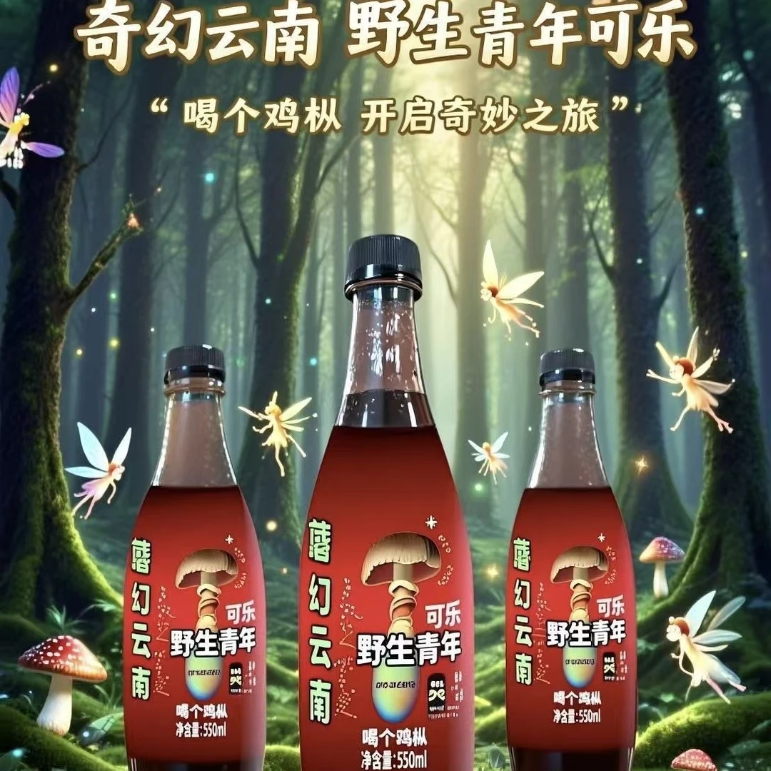 云南野生见手青风味可乐特色蘑菇风味可乐