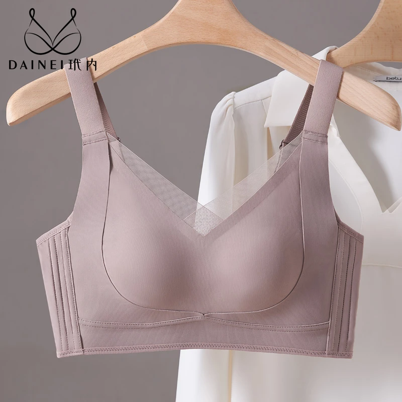 玳内全罩杯大码内衣女薄兔耳朵杯无痕大胸显小防下垂调整型文胸