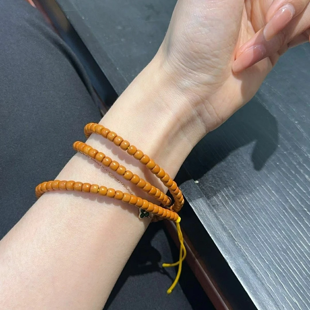 橄榄核核尖雕刻老型直切桶珠核桃手串单圈文玩男女士佛珠手链