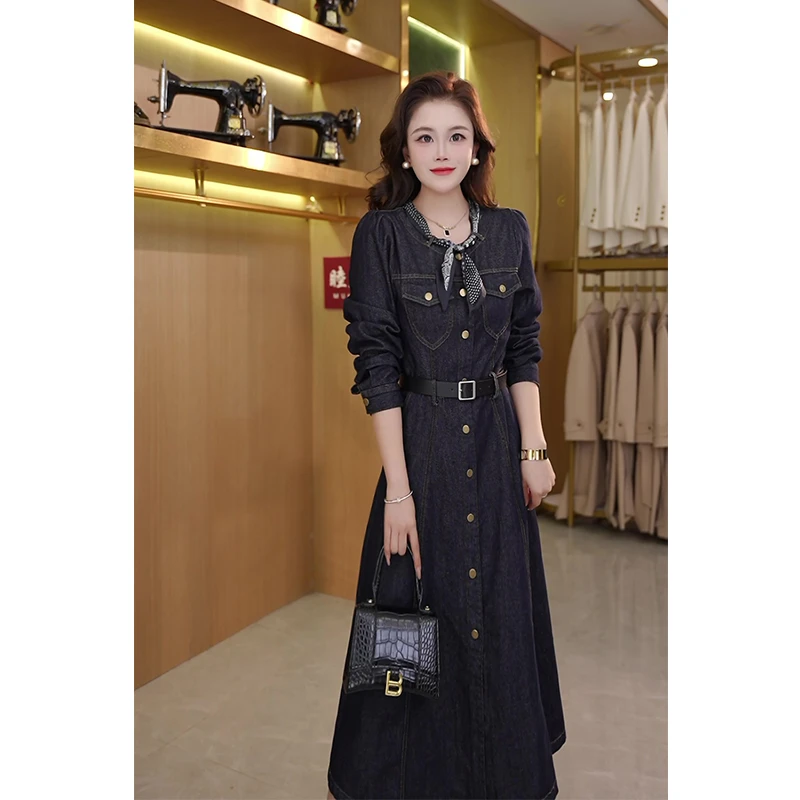 睦火火  秋季格纹牛仔秋冬收腰裙子313YC82109