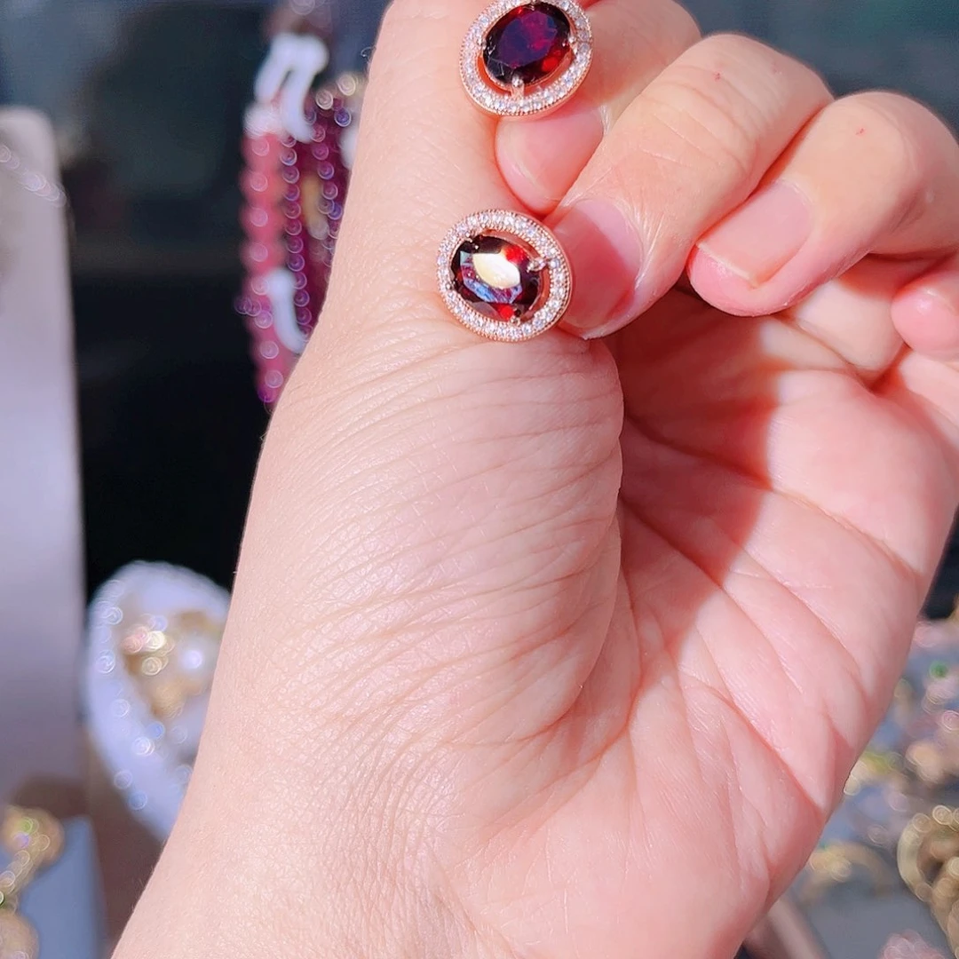 红宝石戒指银S925镶嵌