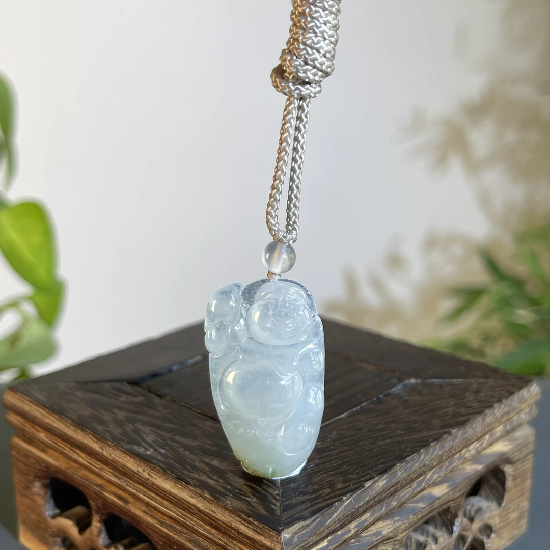 JTA31-37  天然缅甸A货翡翠 弥勒佛