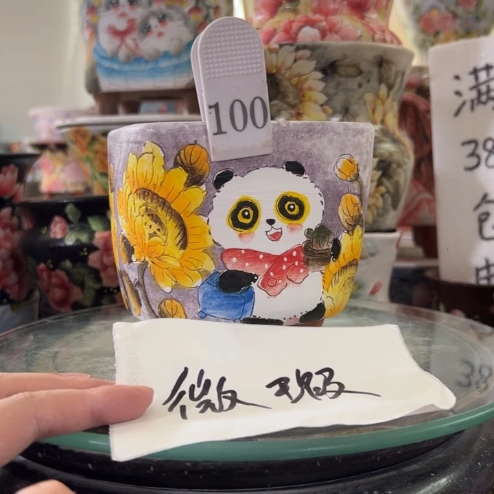 景德镇手绘花盆满38包邮偏远地区除外