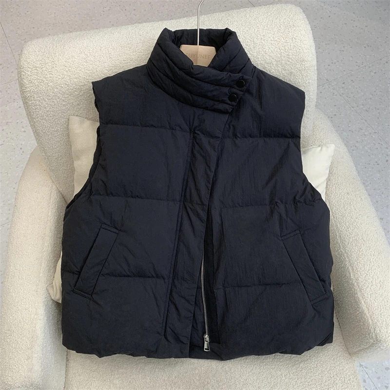 90绒马甲羽绒服背心短款休闲马夹宽松韩版立领冬季外套BZ0901